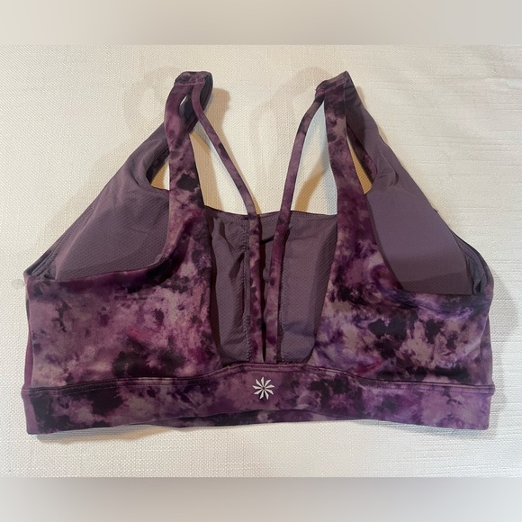 NWOT Athleta Purple Tie Dye Salutation II SET - 7/8 stash leggings and bra sz SM - Picture 7 of 9